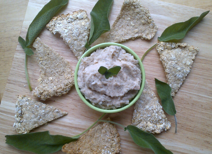 Rocket and Roses Vegan Kitchen White Bean, Sage and Garlic Dip