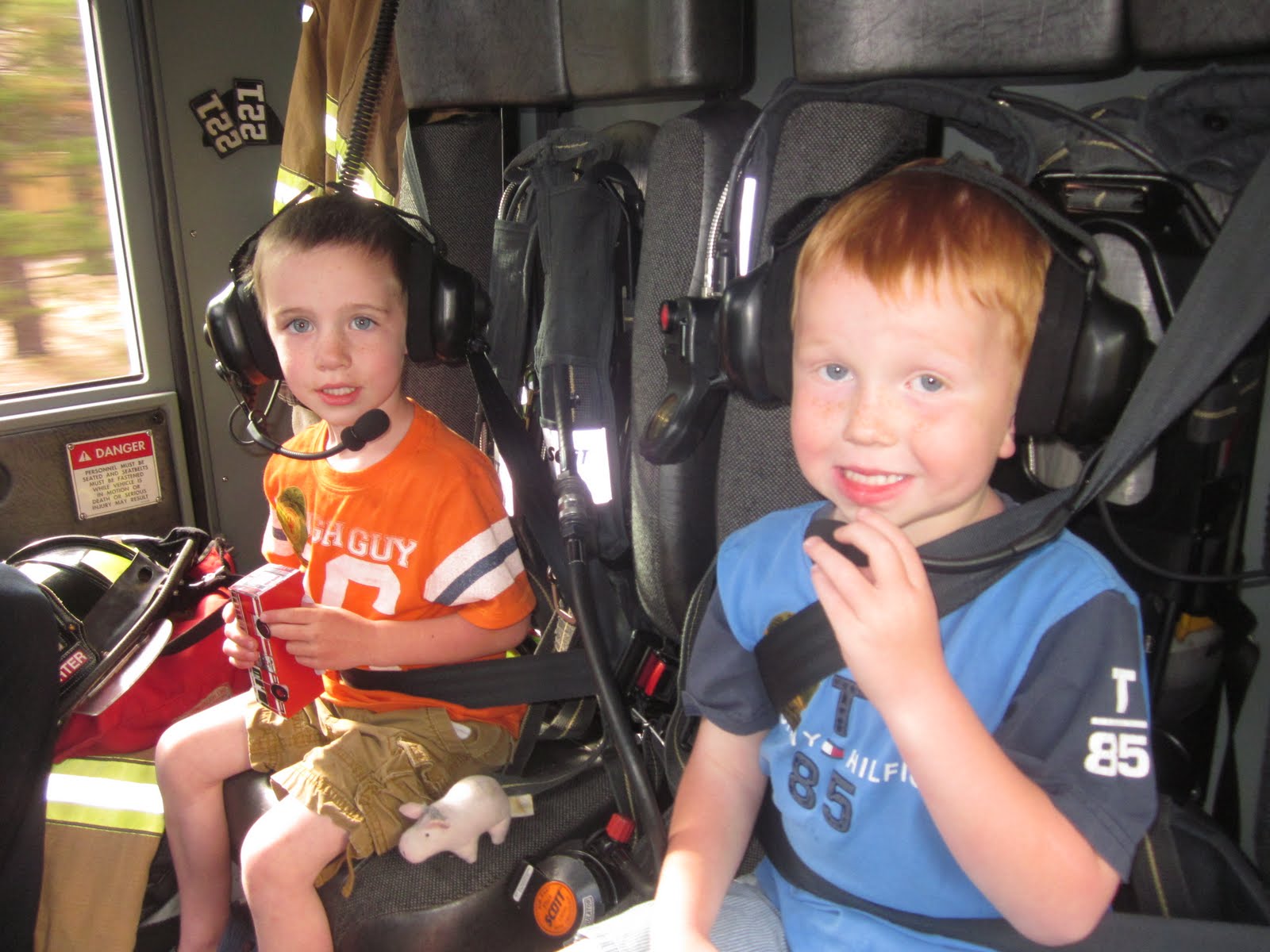 Oliver and Parker having fun on...