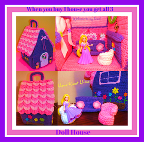 Connies Portable Purple Doll House©Christmas Gingerbread House© Halloween Haunted HousePatterns©