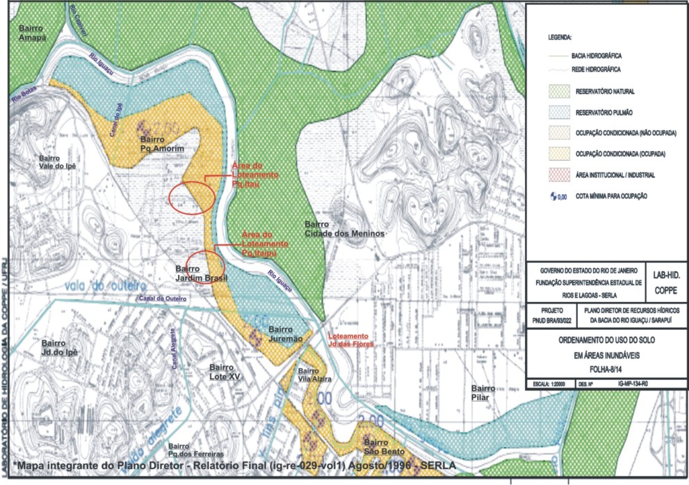 Mapa produzido pela COPPE/UFRJ 1996.