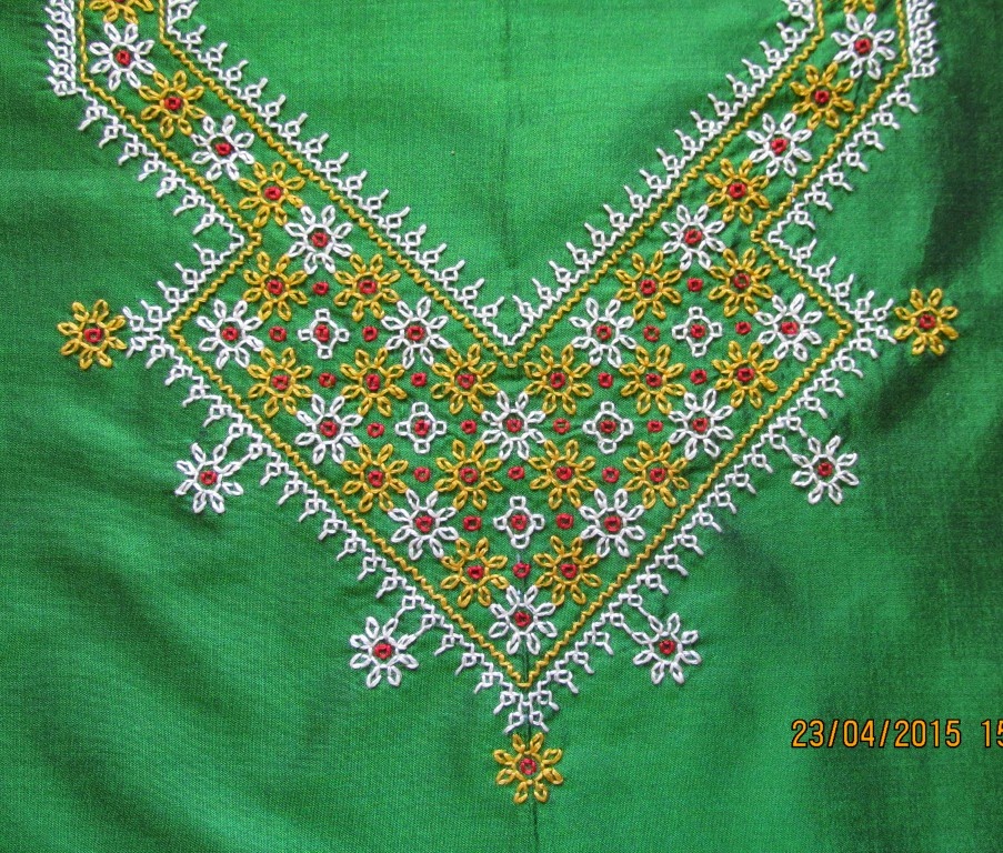 My craft works Kasuti Embroidery Yoke and border