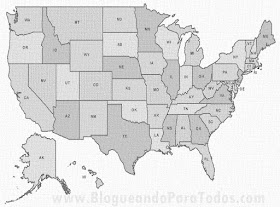 BlogueandoParaTodos.com: EEUU, 50 Estados, sus capitales, mapa y