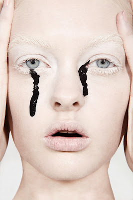 model crying black, gothic beauty photography
