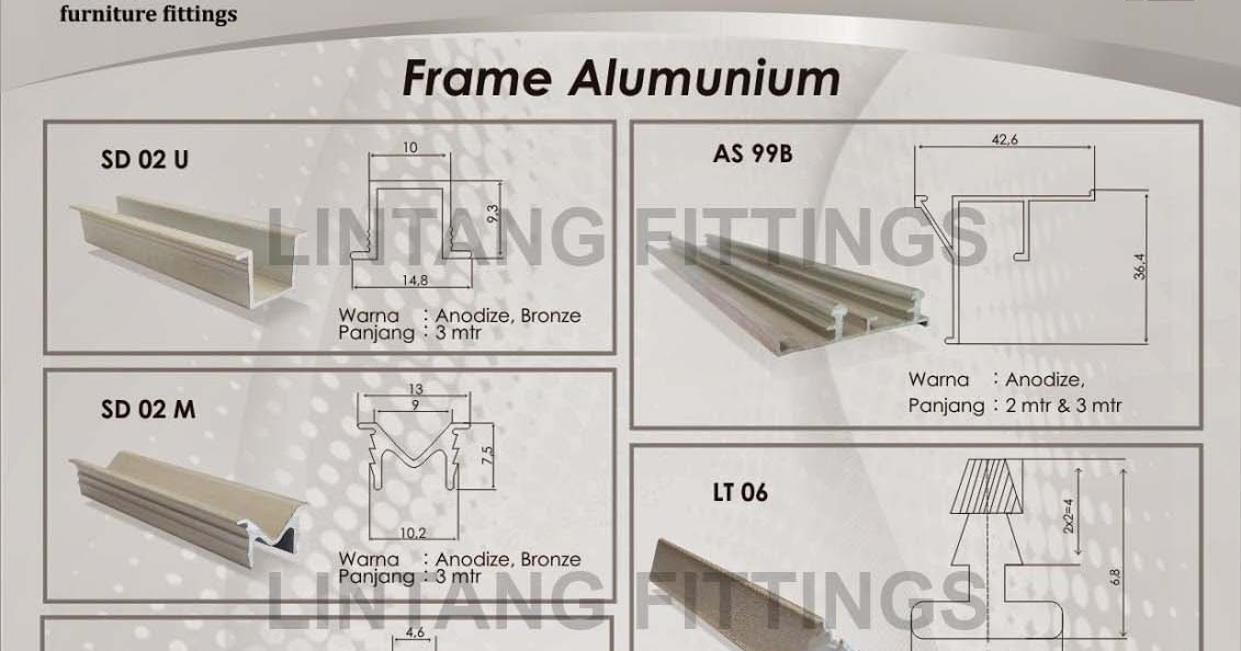 Frame Aluminium Huben dan Profile Handle Huben Lintang Fittings