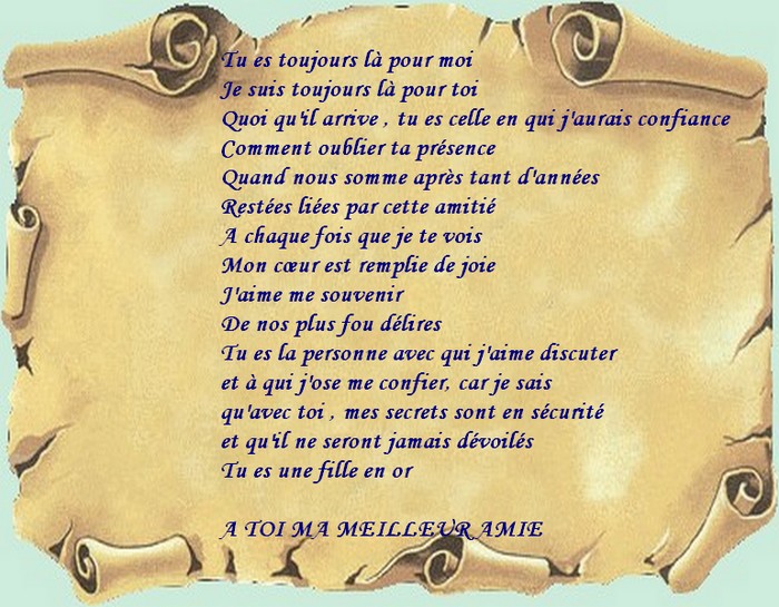 Message d'Amour et d'Amitié Carte et texte Amitié ,Pour Ma meilleure Amie