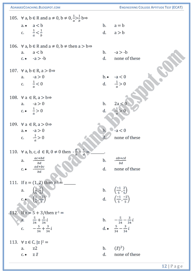 number-system-ecat-mathematics-mcqs-for-entry-test