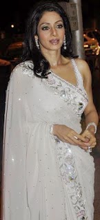 Sridevi Bollywood Celebrity Looking Hot in Transparent Saree