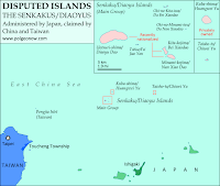 Map of the Senkaku/Diaoyu Islands, disputed between Japan and China