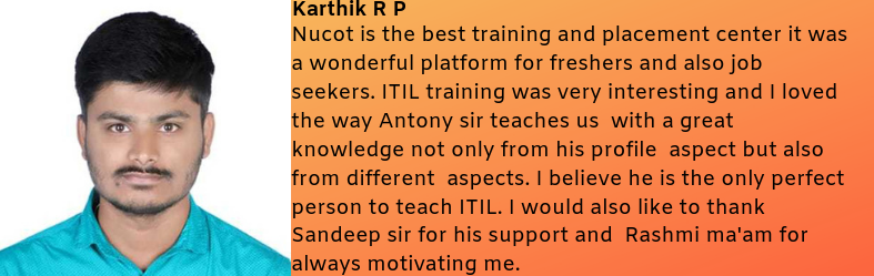 Karthik R P- Testimonial / Review About Nucot