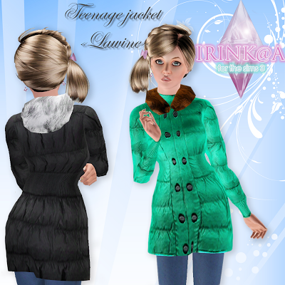 одежда - The Sims 3: Одежда для подростков девушек. - Страница 2 Teenage+jacket+Lawine+by+Irink@a