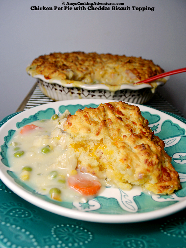Chicken Pot Pie with Cheddar Biscuit Topping