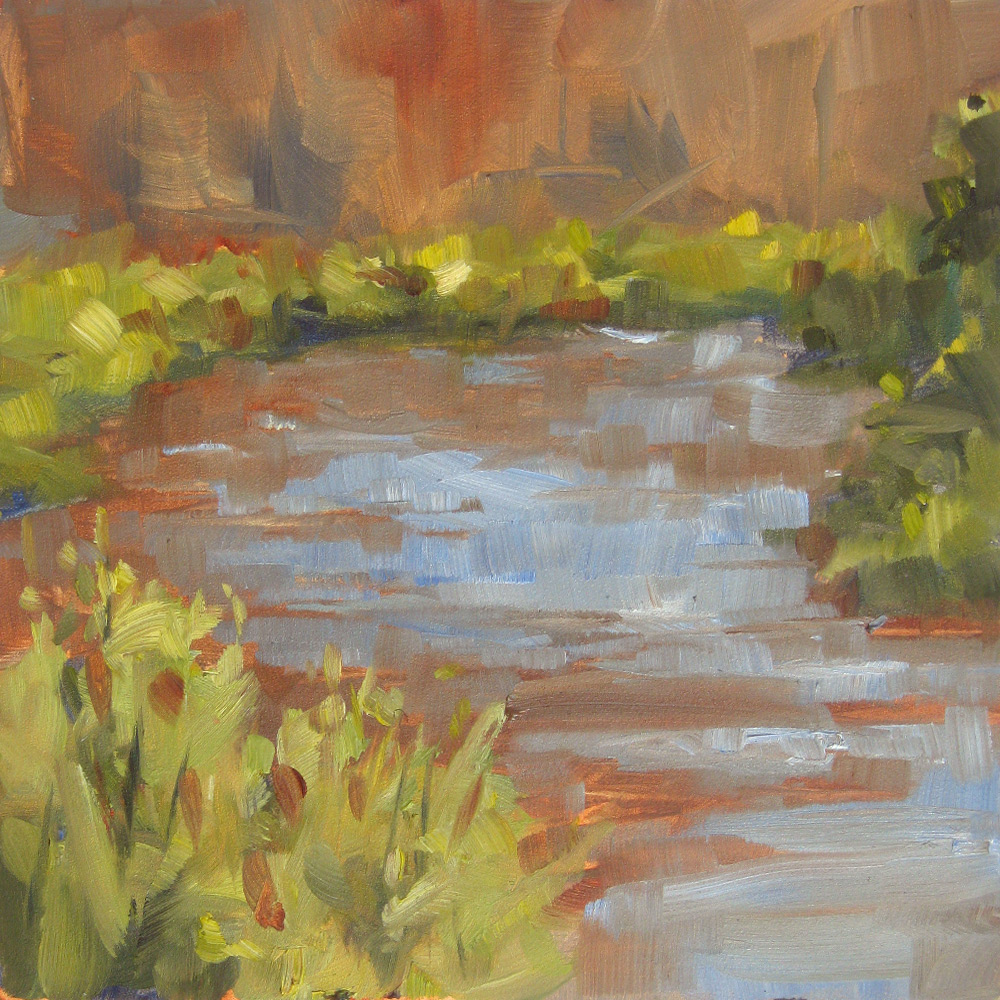 Daily Paintings by Melanie Yakima River Bend Eastern Washington