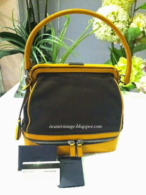 I Want Vintage Vintage Designer Handbags Prada B11174 Bowling Bag