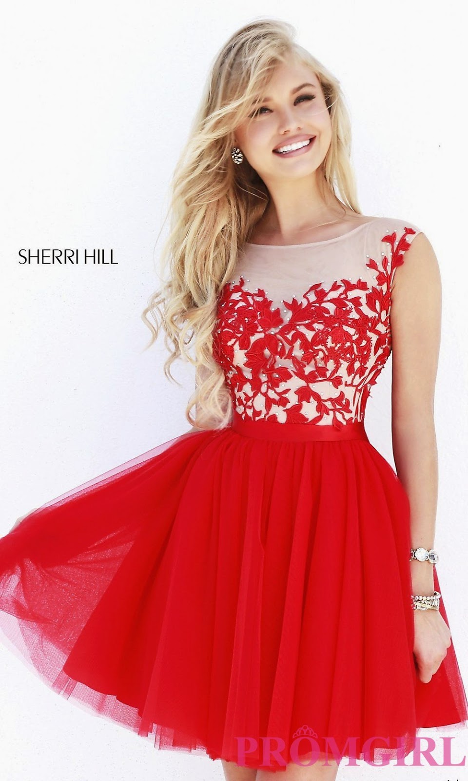 Scoop Back Sherri Hill Embroidered Dress 11171 Scoop Back Sherri Hill Embroidered Dress 11171