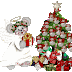 Cute Angel Bear And Christmas Tree Animated Gif