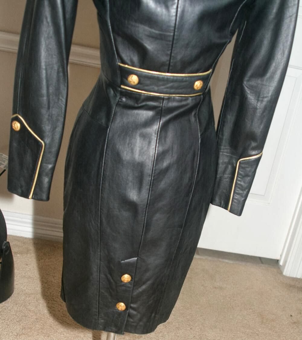eBay Leather North Beach Leather militarystyle dress in rare black