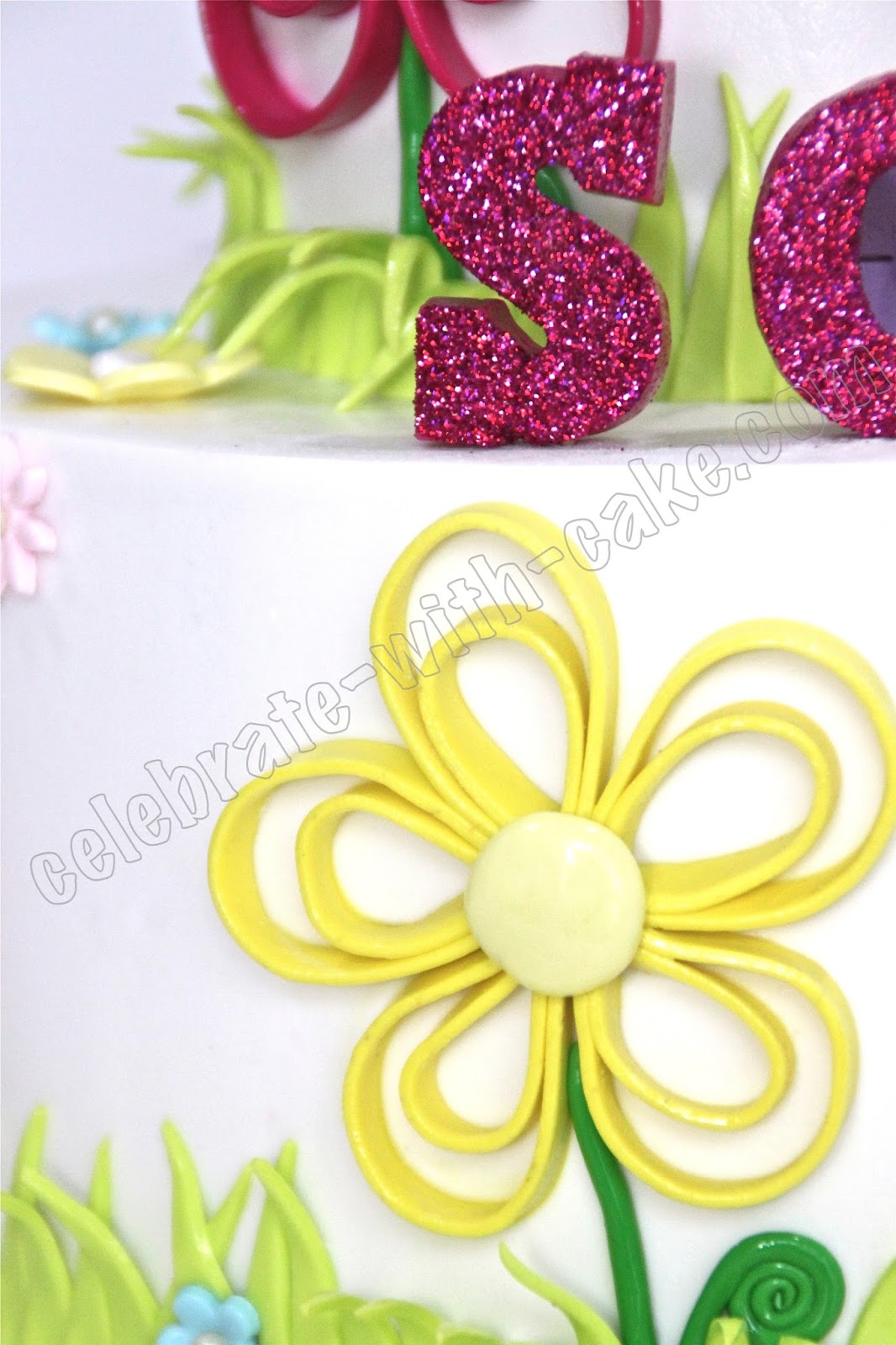 Garden Flowers 2 Tier Cake