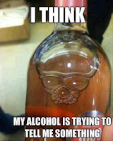 funny bubbles in wine bottle looks like a skull