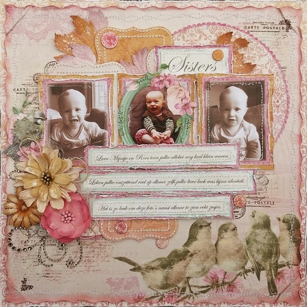 Sisters Scrapbook Page by Amy Voorthuis for BoBunny featuring Madeleine and the BoBunny November Sketch 