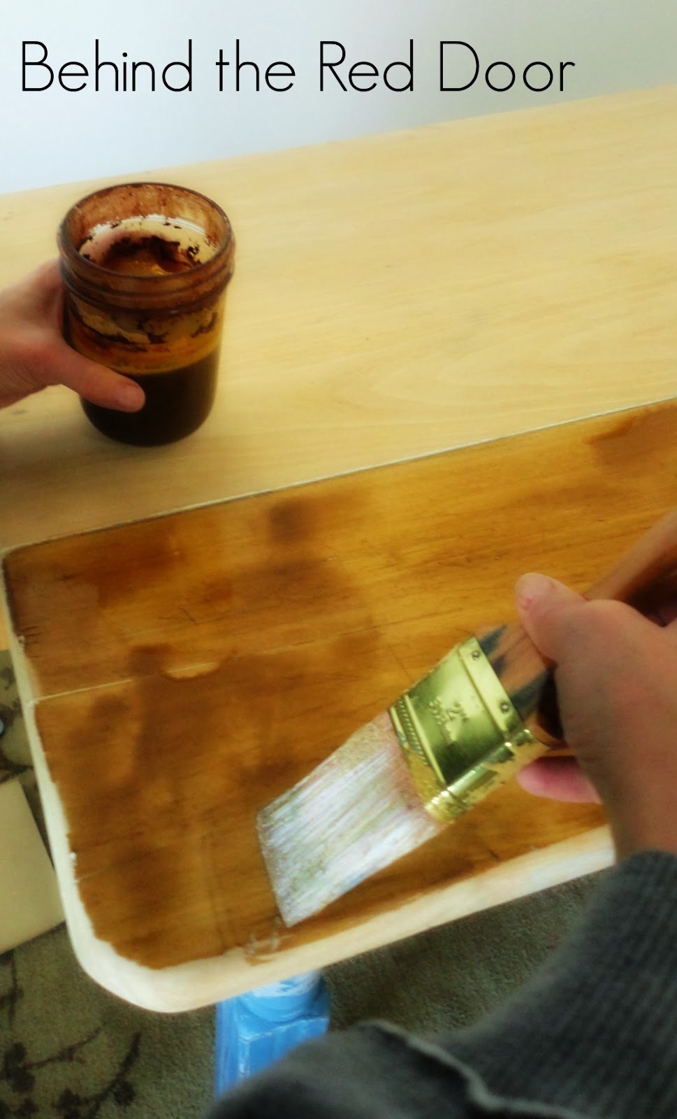 Behind the Red Door DIY Steel Wool and Vinegar Wood Stain