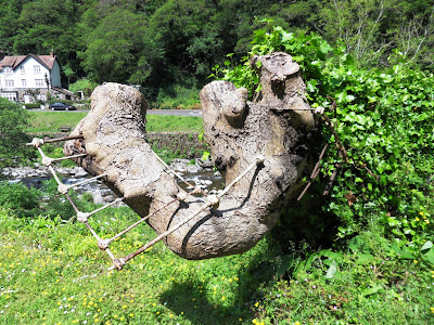 Bed frame growing into a tree Lynmouth Devon