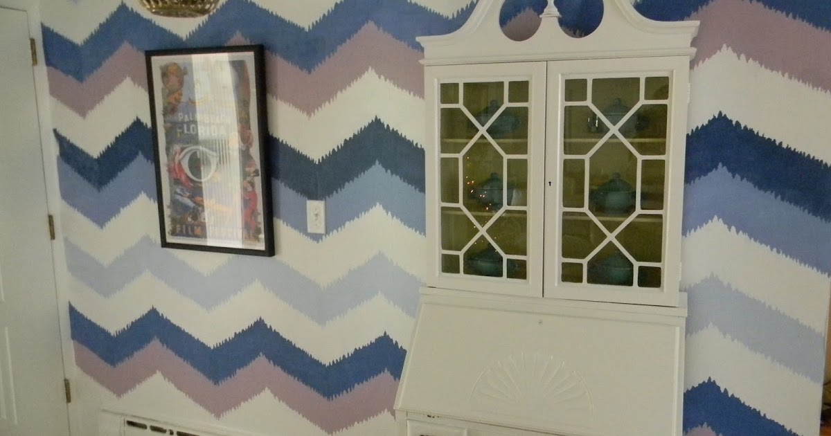 SHINY THINGS Painted Ikat Chevron Wall
