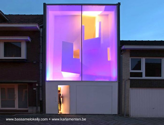 Arquitectura www.bassamelokeily.com + www.karlamenten.be Casa urbana entre medianeras estilo Contemporáneo diseño original en Bitzen, Bélgica