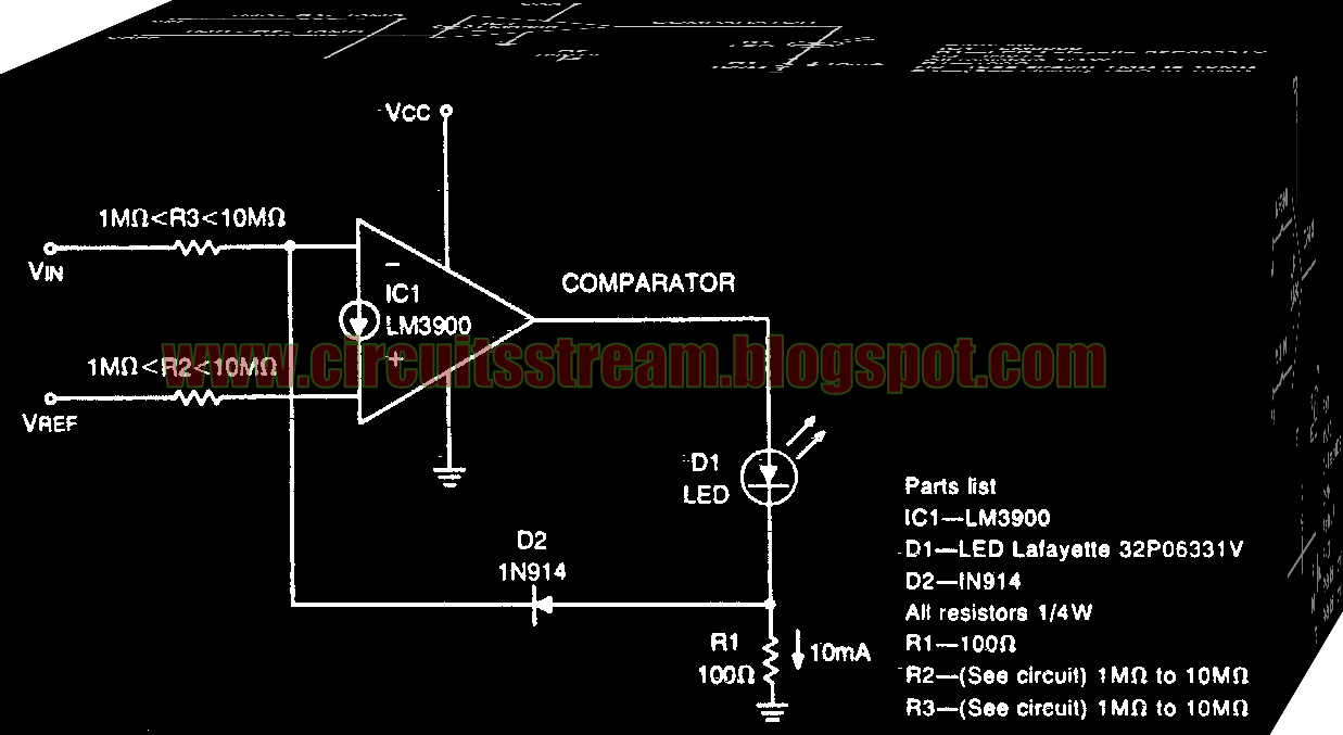 Simple Diode Feedback Comparator Circuit Diagram Electronic Circuit Diagrams & Schematics
