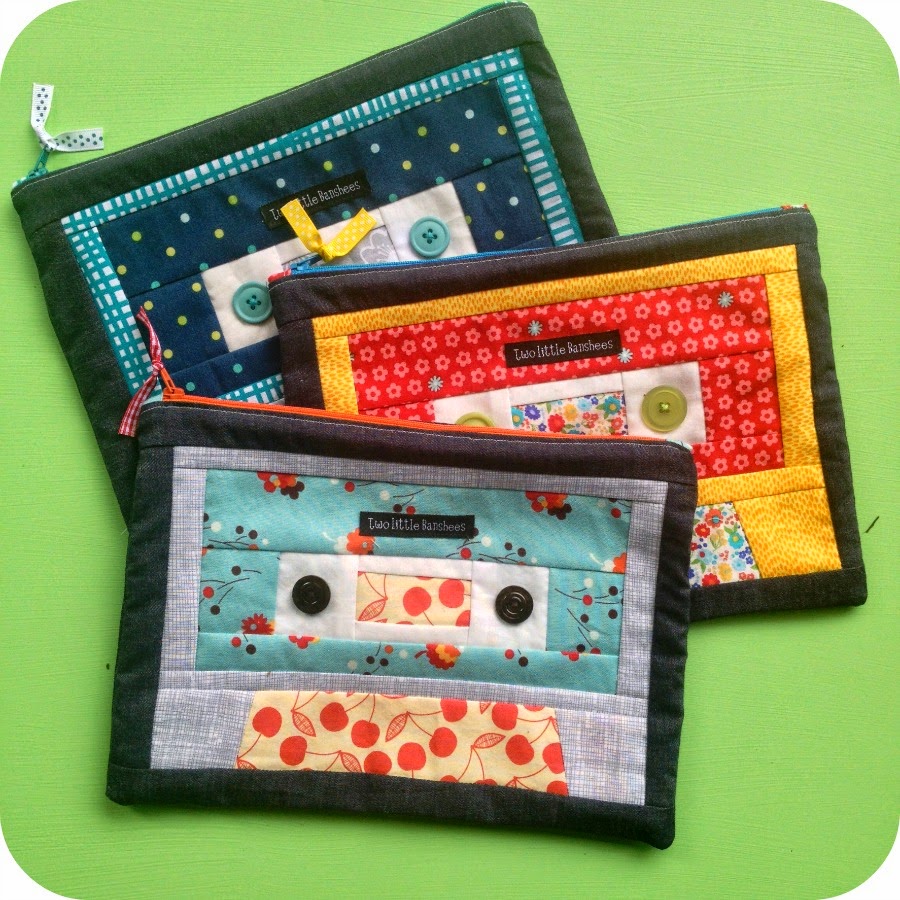Kate Henderson Quilts Cassette pouches
