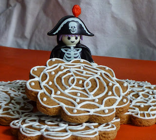 skeleton pirate with highly decorated gingerbread cookies