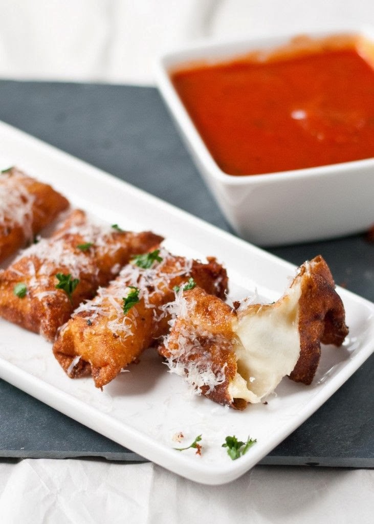 Cooking Recipes Crispy Wonton Mozzarella Sticks