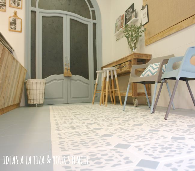 Ideas a la tiza: suelo pintado con chalk paint Pintar azulejos suelo