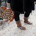 Leopard rain boots and bag