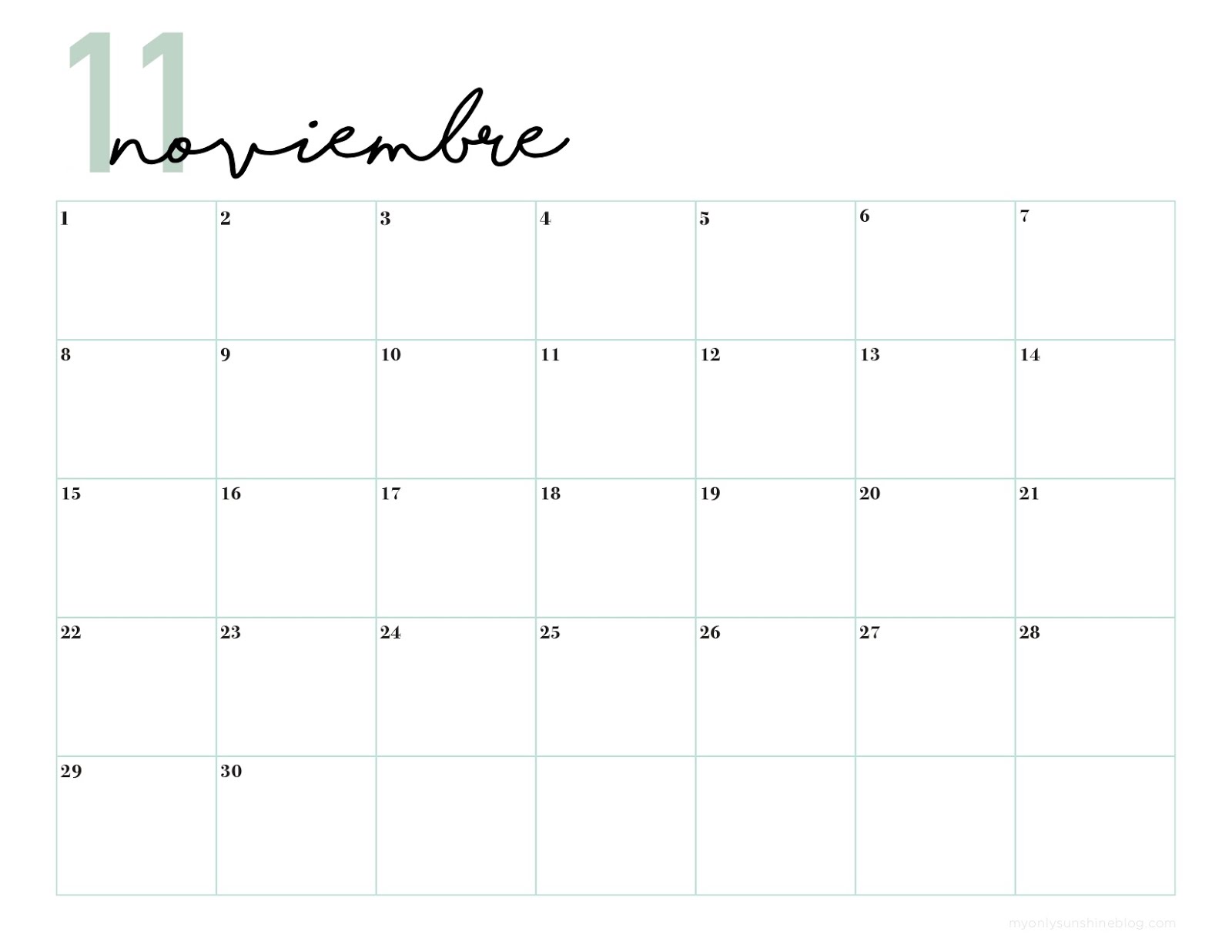 Calendario Minimalista Horizontal 2020 Imprimibles Annie S Place