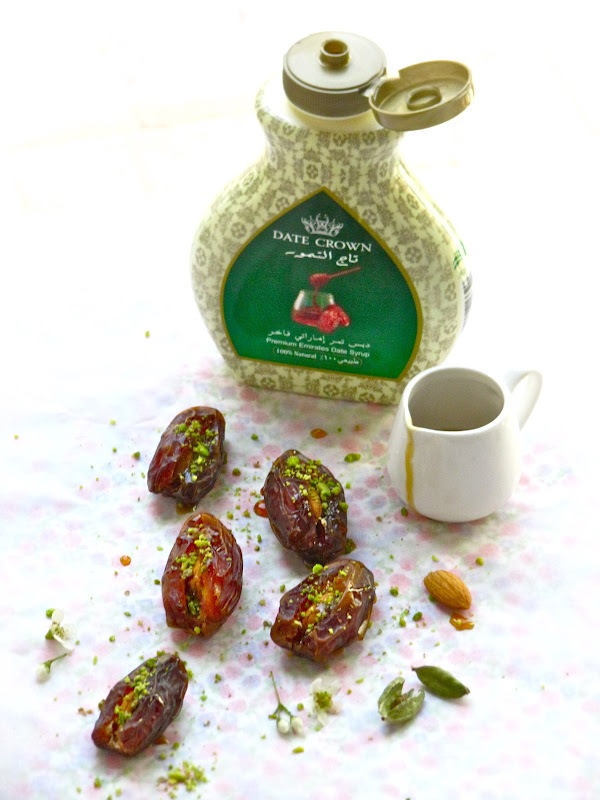 Plateful Luxury Dates with Nuts and Chocolate — Eid Mubarak!