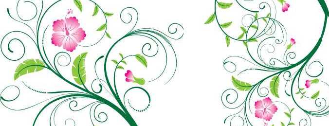 Free Vector がらくた素材庫 渦巻く草花 Swirl Floral Vector Graphic