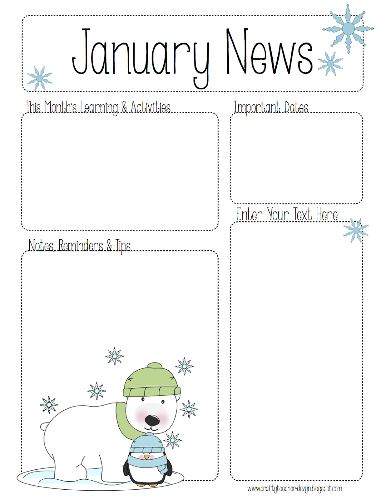 January Newsletter for ALL Grades! Preschool, PreK, Kinder, etc. The