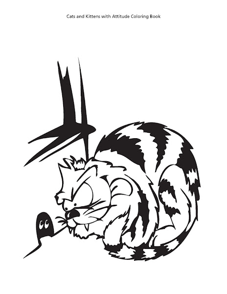Cat with Attitude Coloring Pages
