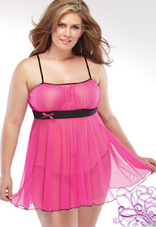 nuisette bustier rose grande taille