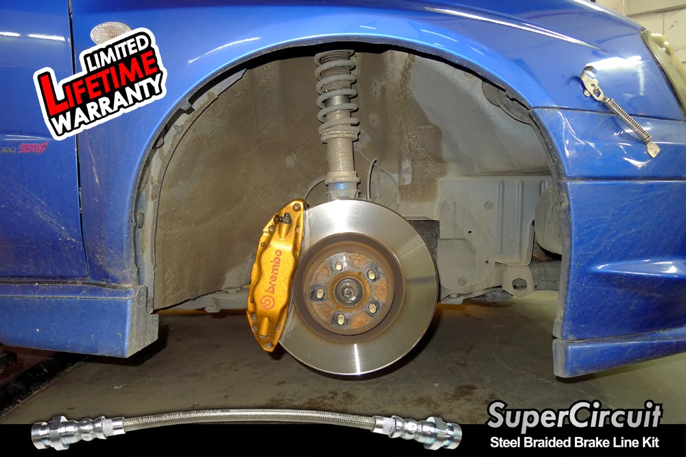 SUPERCIRCUIT Steel Braided Brake Lines Subaru Impreza WRX STI Steel