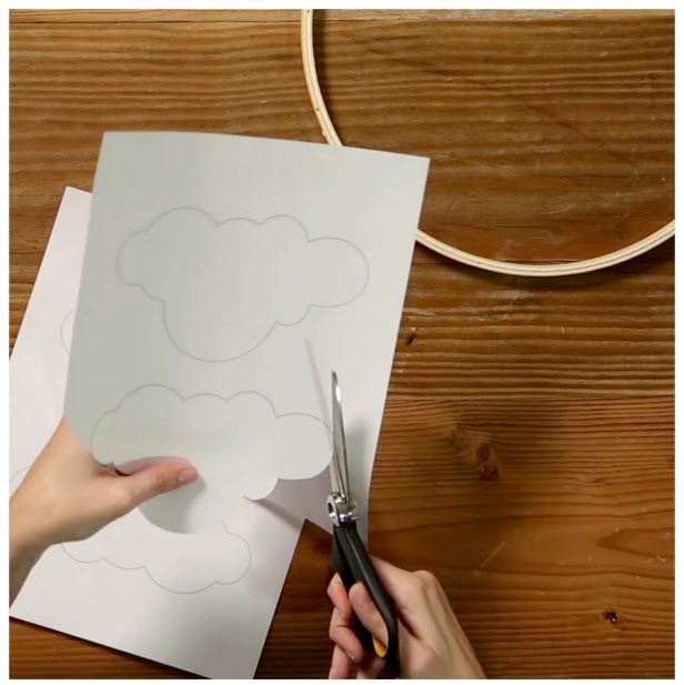 {DIY} Un mobile de nuages en papier facile à réaliser! Initiales GG