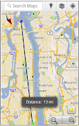 . Google Maps will calculate the straight distance between those points . (ss )