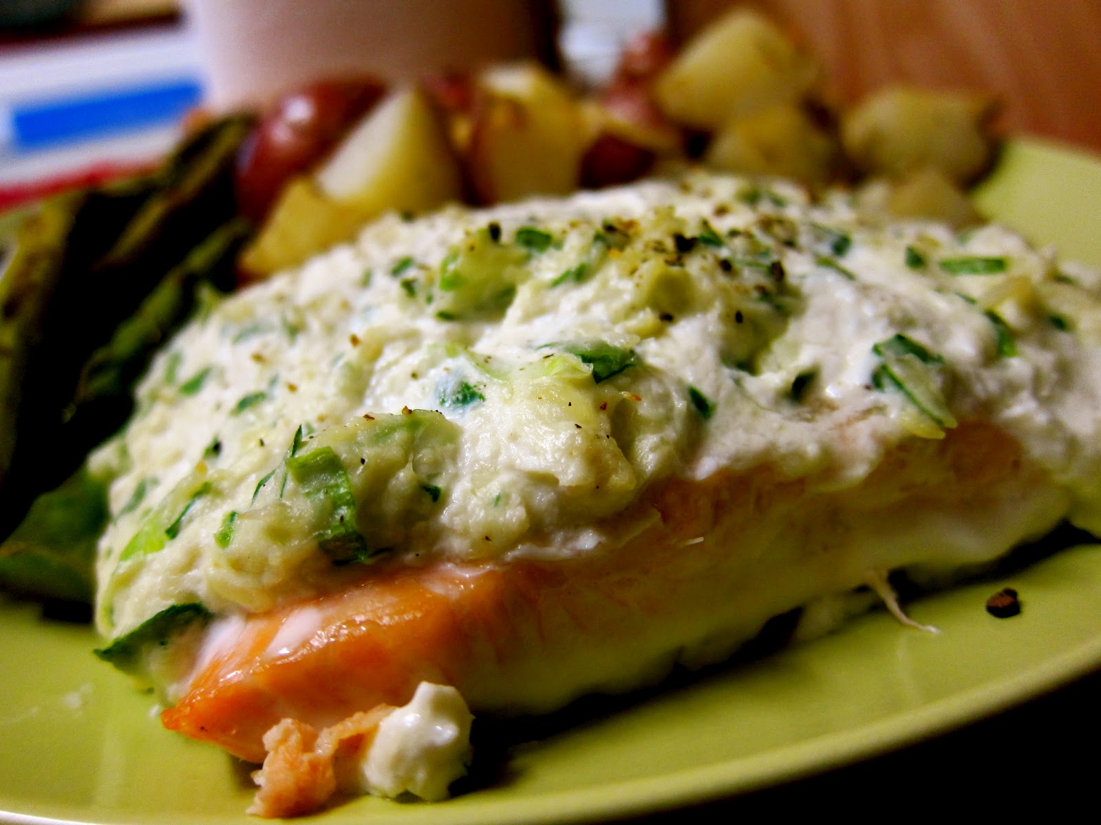 buckets of blackberries. Salmon Neptune Florentine