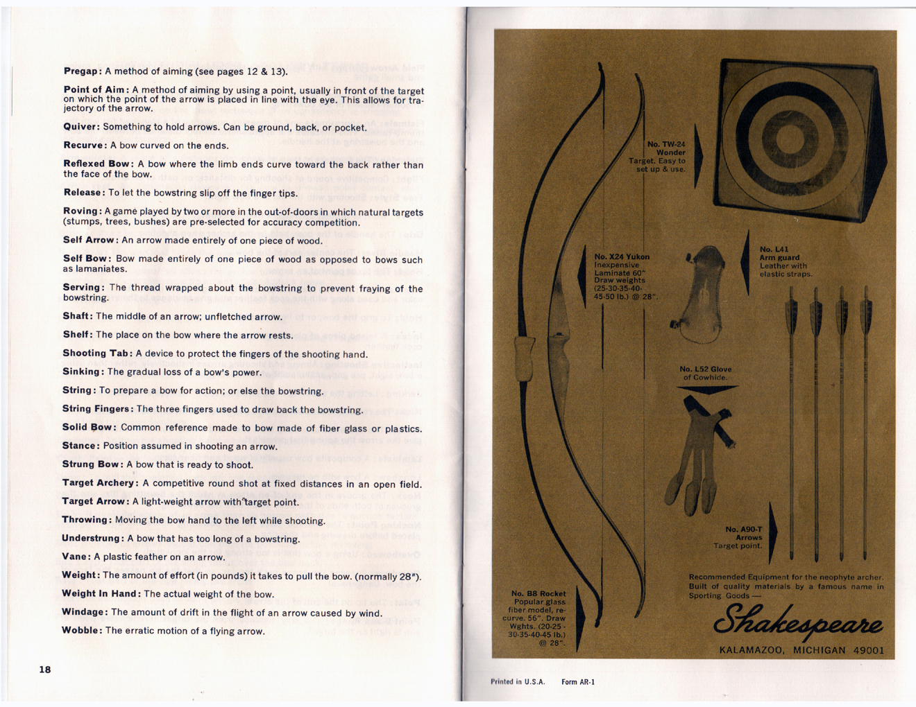 VINTAGE SHAKESPEARE / ROOT ARCHERY Shakespeare Professional X10