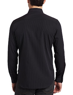 Calvin Klein Slim-Fit Long-Sleeve Shirt black back
