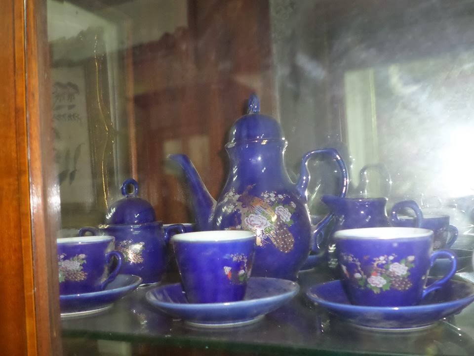 Khatab For Antiques Peacock Tea Set Blue
