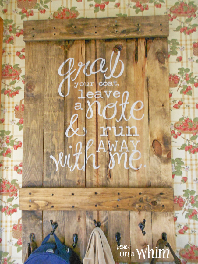 denise...on a whim Grab Your Coat Hook Board