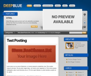 Deep Blue blogger Template