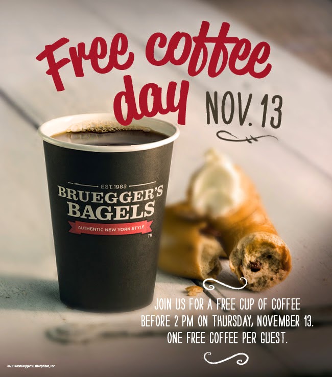 FREE IS MY LIFE FREE Coffee Day at Bruegger's to celebrate start of