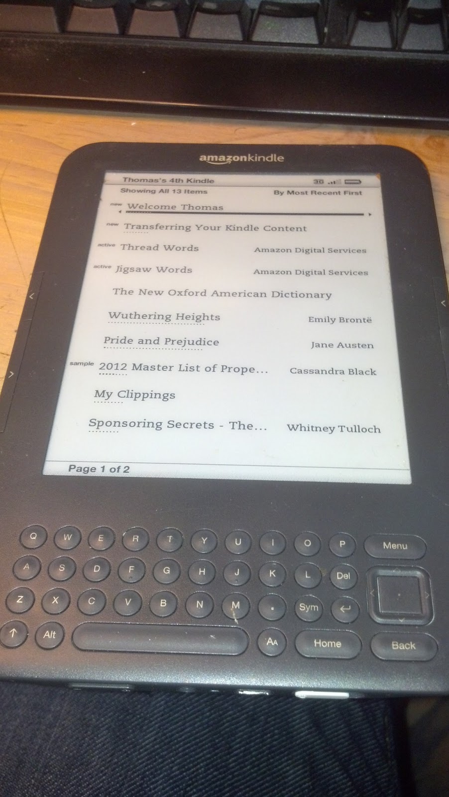 Siliconfish Repaired Kindle 3 Keyboard 3G that was freezing